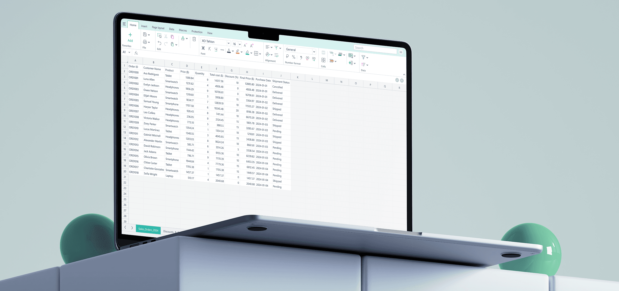 Mock up with office suit on laptop