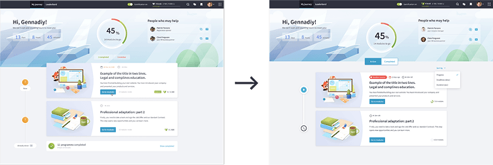 New design of the onboarding platform showing improved user interface
